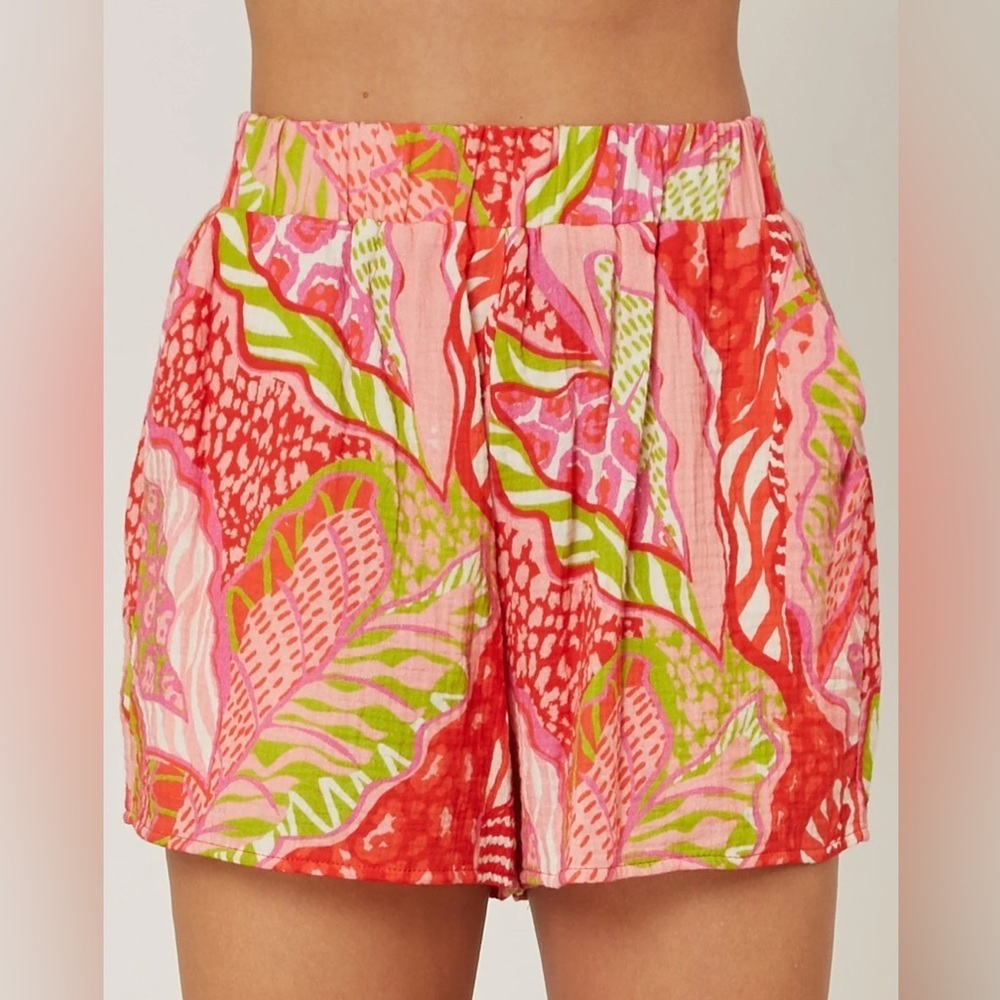 Peace Love California NWT tropical gauze shorts, small